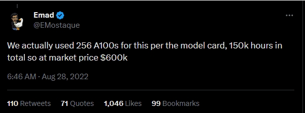 示例：訓(xùn)練Stable Diffusion （大約成本：60 萬(wàn)美元）